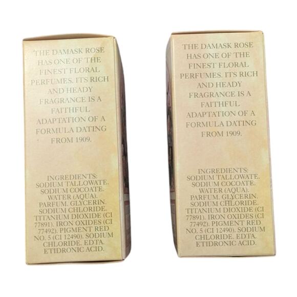 Crabtree & Evelyn Damask Rose Perfumed Bar Soap 3.5oz Set of Two - Picture 5 of 9